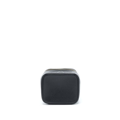 Chanel Vintage Vertical CC Logo Cosmetic Vanity Caviar Black