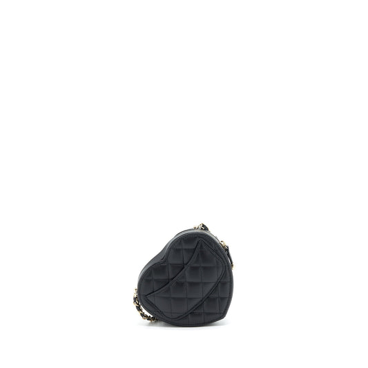 Chanel 22S Small Heart Bag Lambskin Black L