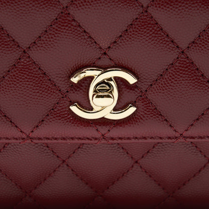 Chanel 21A Small Coco Handle Caviar NC635 Burgundy L