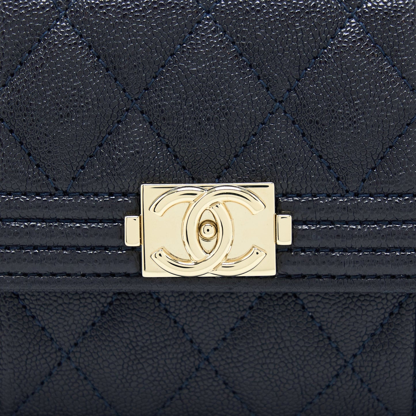 Chanel Boy Small Flap Card Holder Caviar Black