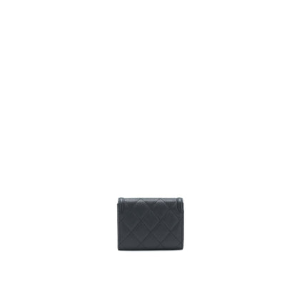 Chanel Filigree Flap Card Holder Caviar Black