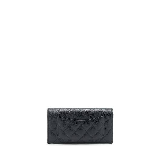 Chanel Classic Long Flap Wallet Caviar Black