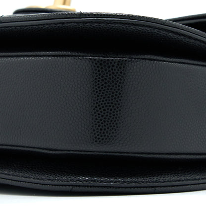 Chanel 22B Round Messenger Bag Grained Calfskin Black Brushed  (Microchip)