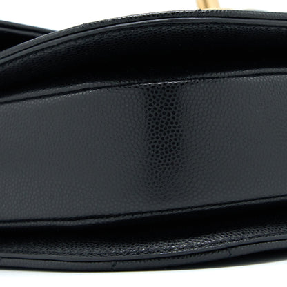 Chanel 22B Round Messenger Bag Grained Calfskin Black Brushed  (Microchip)