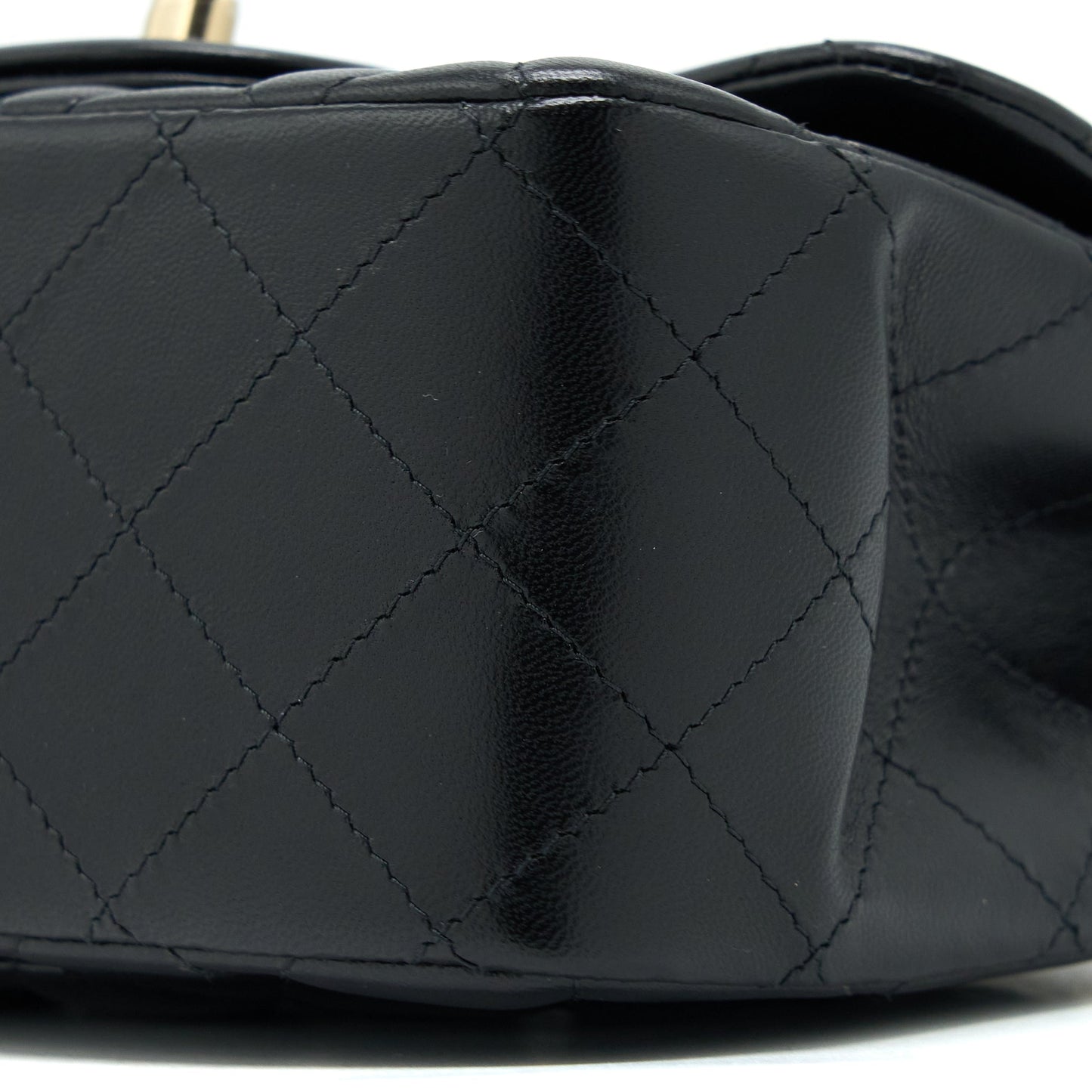 Chanel Classic Mini Square Flap Bag Lambskin Black L (Microchip)