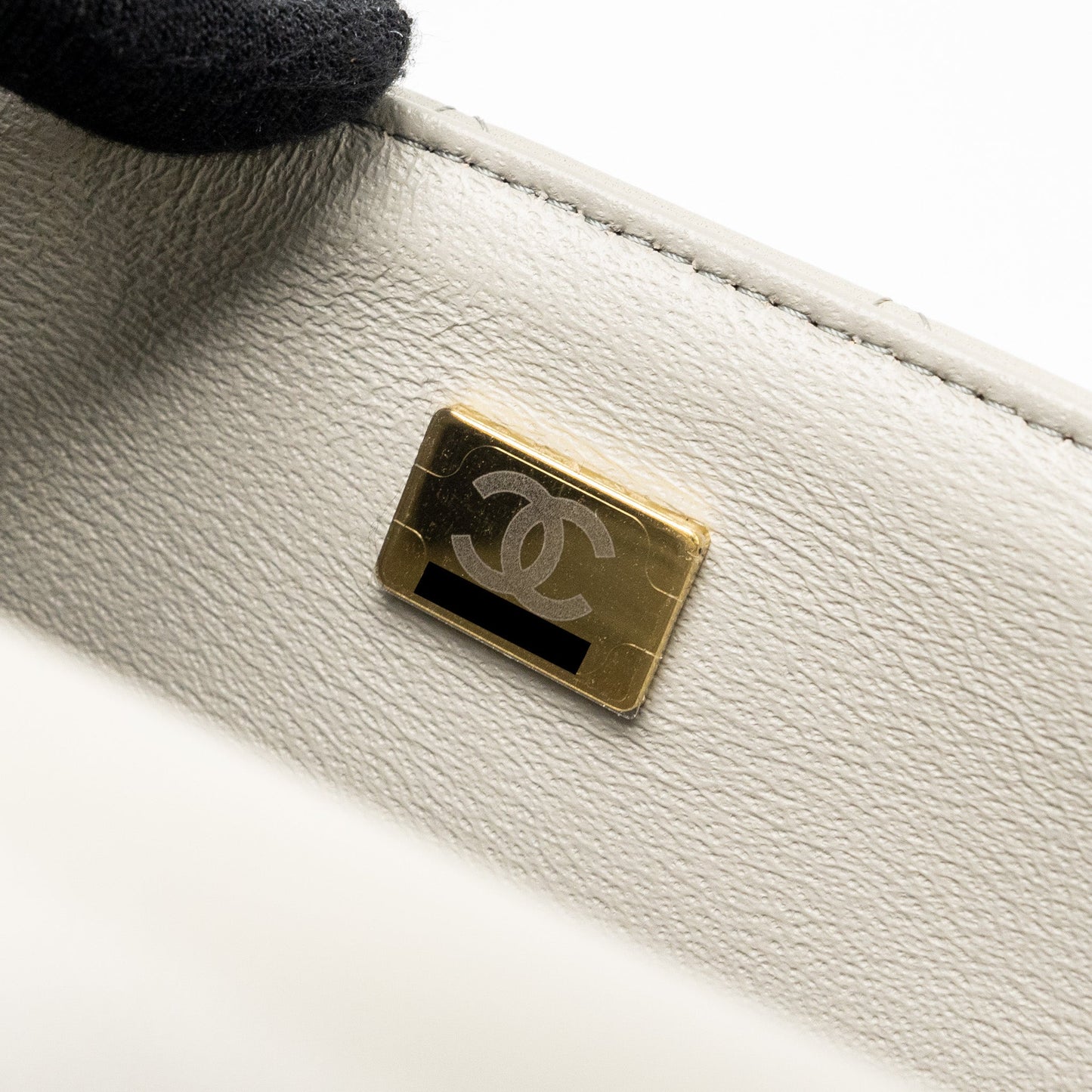 Chanel 22C mini rectangular flap bag lambskin grey L (microchip)
