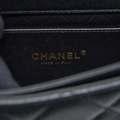 Chanel 22B Round Messenger Bag Grained Calfskin Black Brushed  (Microchip)