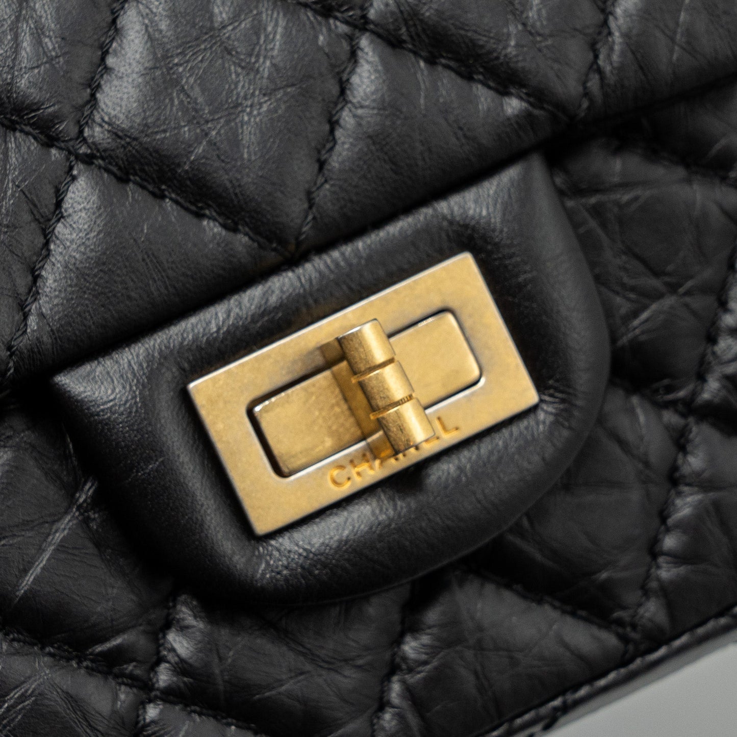 Chanel Mini 2.55 Reissue Flap Bag Aged Calfskin Black