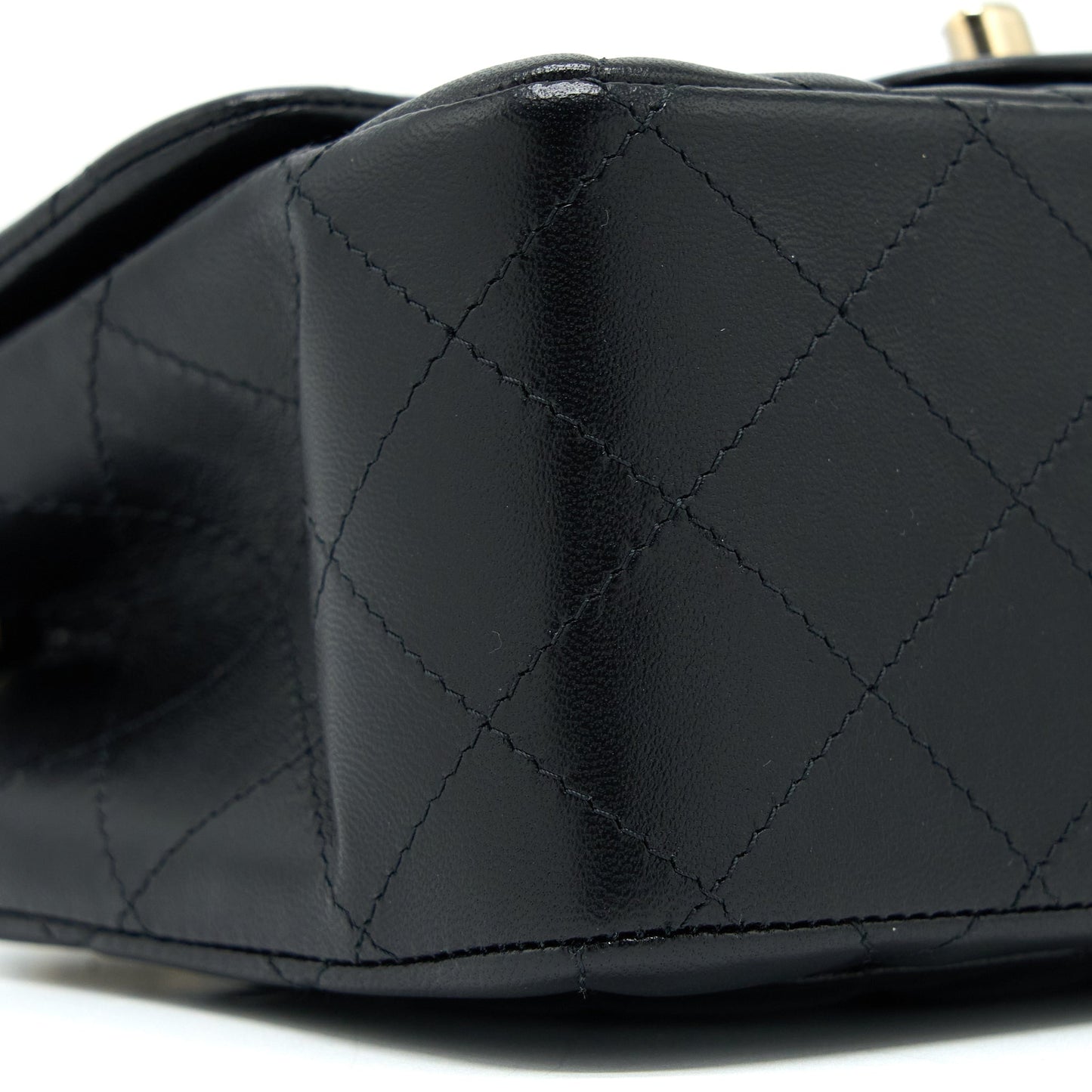 Chanel Classic Mini Square Flap Bag Lambskin Black L (Microchip)