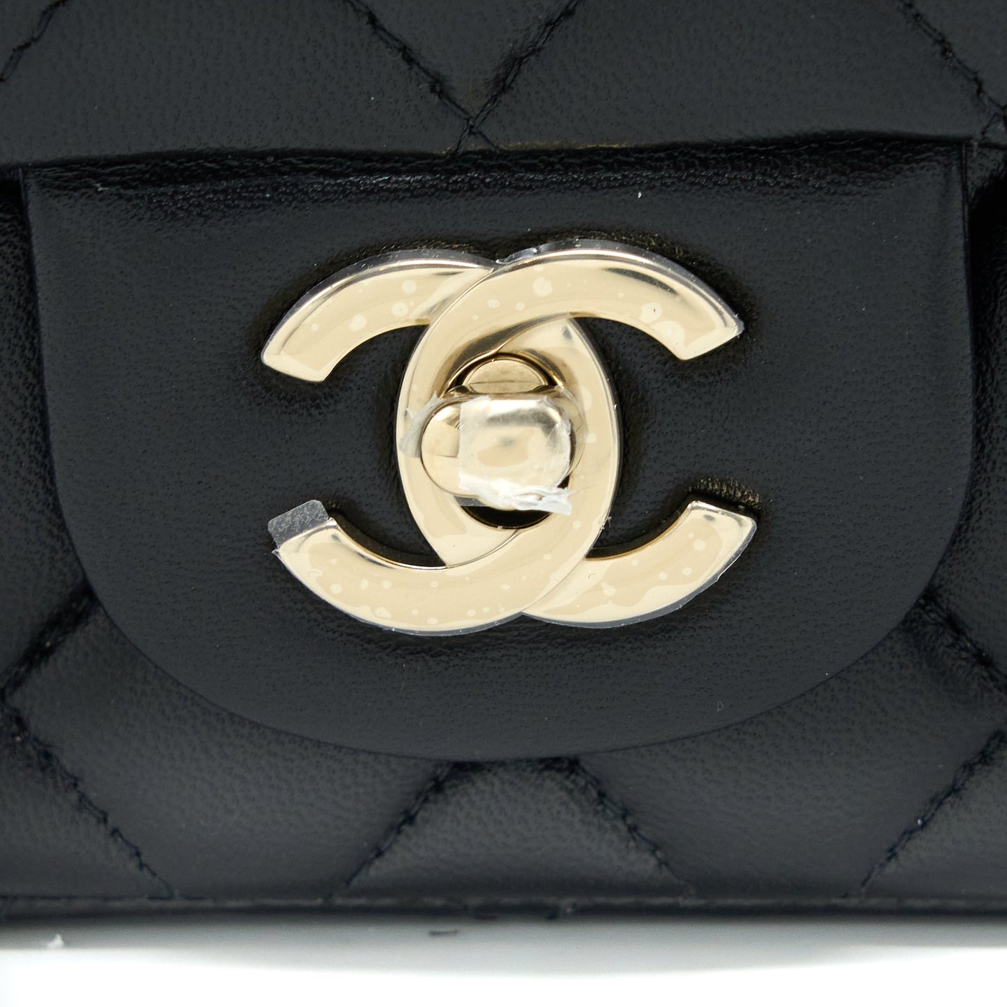 Chanel Classic Mini Square Flap Bag Lambskin Black L (Microchip)