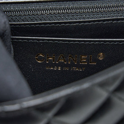 Chanel Classic Mini Square Flap Bag Lambskin Black L (Microchip)