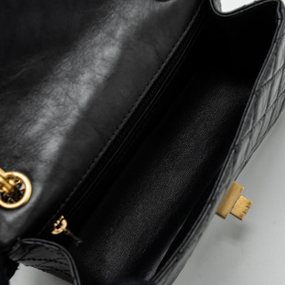 Chanel Mini 2.55 Reissue Flap Bag Aged Calfskin Black