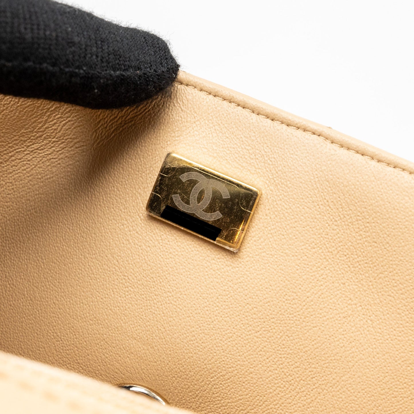 Chanel 22C mini rectangular flap bag lambskin beige L (microchip)