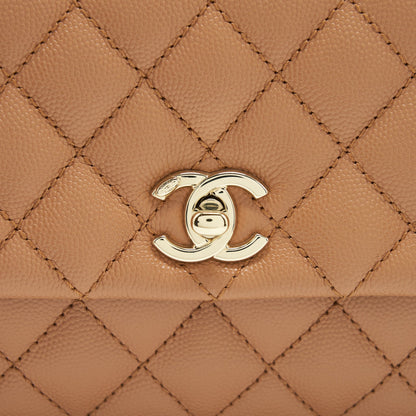 Chanel 21P Small Coco Handle Caviar NB356 Caramel L