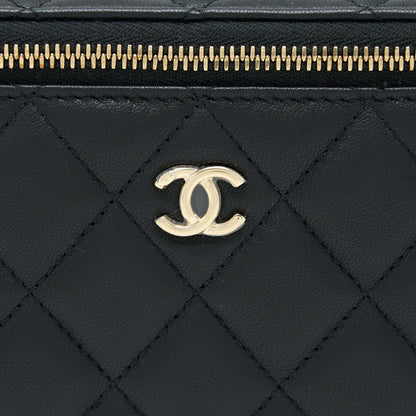 Chanel 23C Pearl Crush Long Vanity Lambskin Black L (Microchip)
