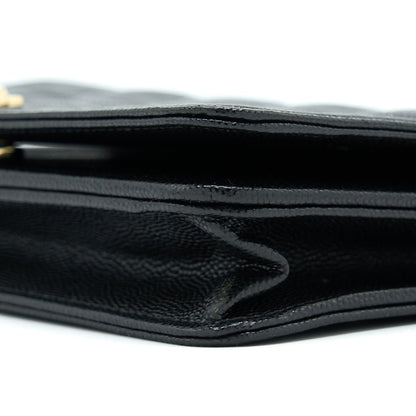 Chanel Boy Wallet On Chain Caviar Black L