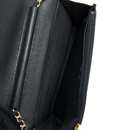 Chanel Boy Wallet On Chain Caviar Black L
