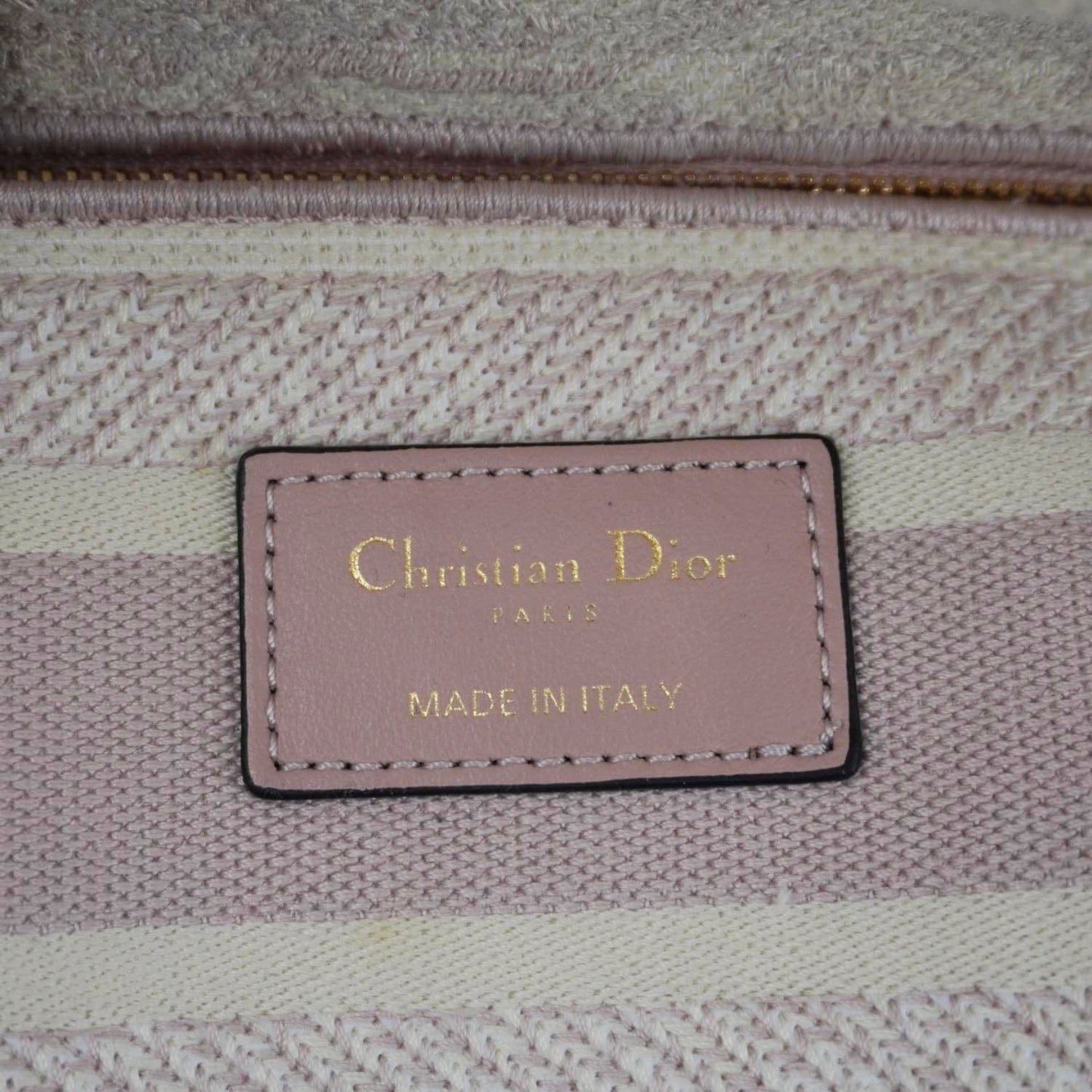 CHRISTIAN DIOR Lady dior D-Lite Embroidered Canvas Shoulder Bag White
