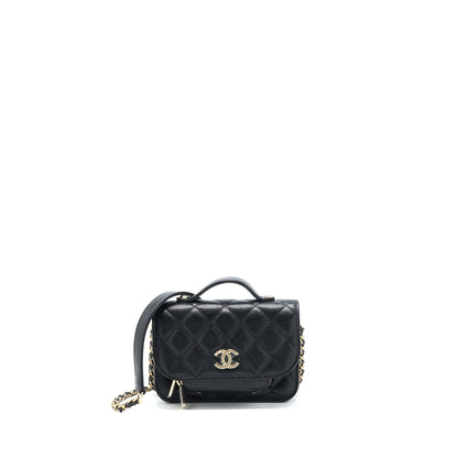 Chanel Mini Business Affinity Caviar Black L (Microchip)