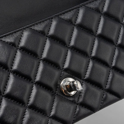 Chanel mini rectangular flap bag lambskin black  (MICROCHIP)