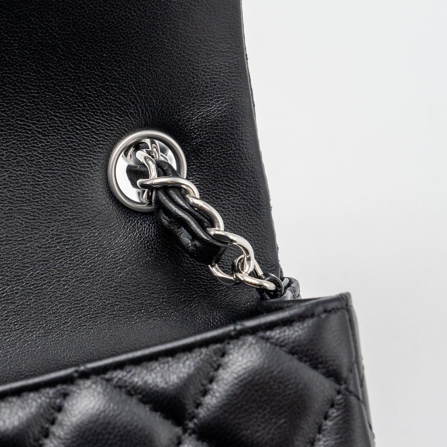 Chanel mini rectangular flap bag lambskin black  (MICROCHIP)