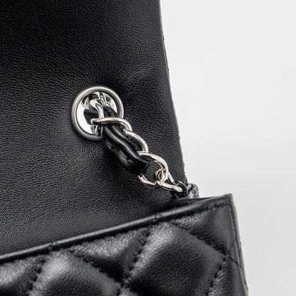 Chanel mini rectangular flap bag lambskin black  (MICROCHIP)
