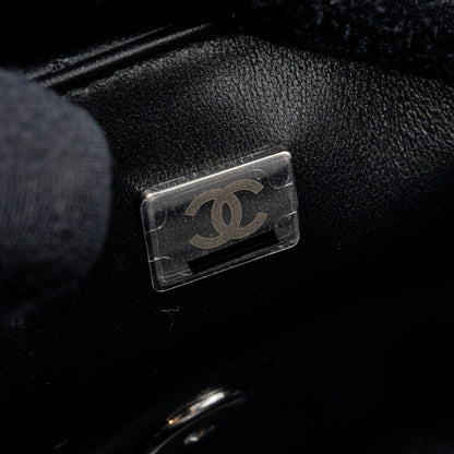 Chanel mini rectangular flap bag lambskin black  (MICROCHIP)