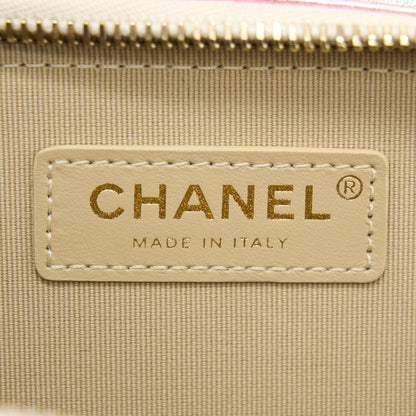 Chanel 21P Crossbody Flap Bag Lambskin Iridescent Pink L