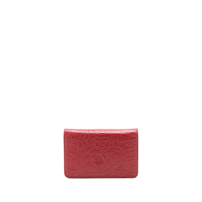 Chanel Camellia Wallet on Chain Lambskin Red