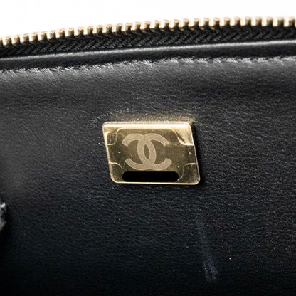 Chanel Logo Detailed Handle Mini Pick Me Up Vanity Case Caviar Black  (Microchip)