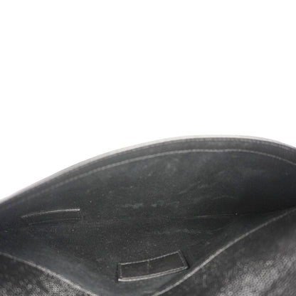 YVES SAINT LAURENT Uptown Envelope Grain De Poudre Leather Clutch Black