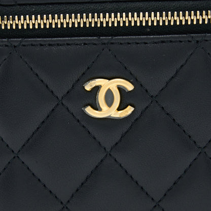 Chanel Pearl Crush Mini Vanity with Chain Lambskin Black  (Microchip)