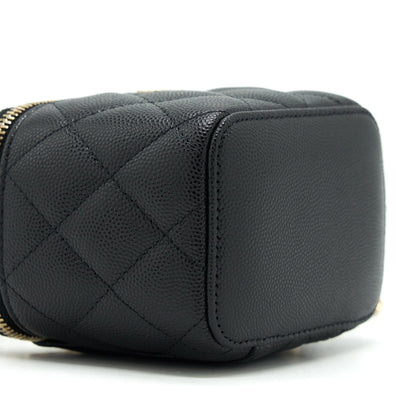 Chanel Mini Vanity With Chain Caviar Black L