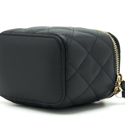 Chanel Mini Vanity With Chain Caviar Black L
