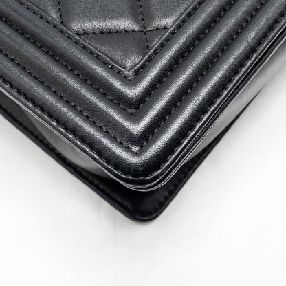 Chanel Medium Boy Bag Calfskin Black Ruthenium Hardware