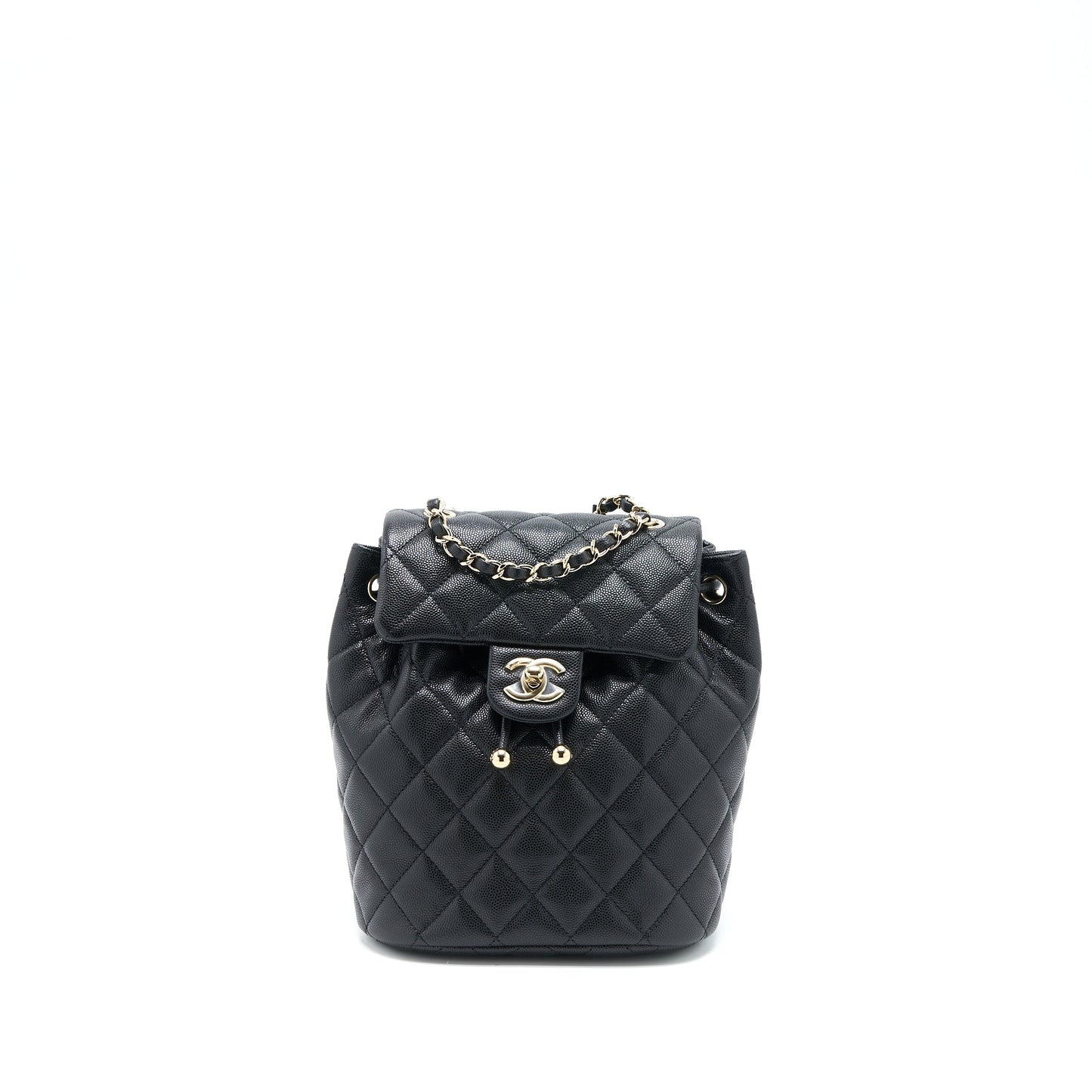 Chanel 23s Mini Flap Backpack Caviar Black L (Microchip)
