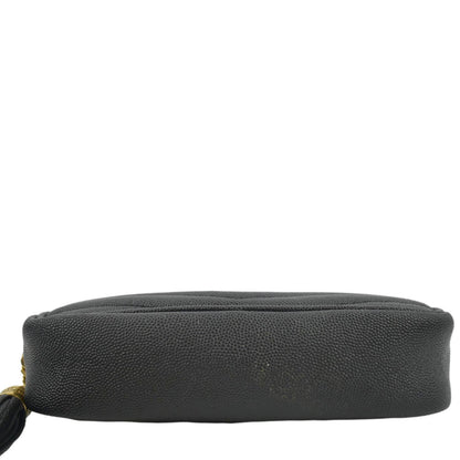 YVES SAINT LAURENT Lou Chevron Leather Camera Crossbody Bag Black