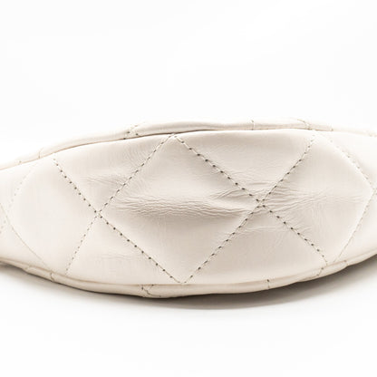 Chanel 23K Hobo Shoulder Bag Calfskin White  (Microchip)