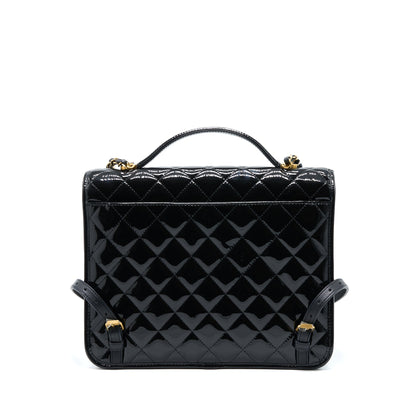 Chanel 22K Large Backpack Patent Black Brushed  (Microchip)