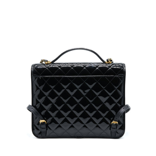 Chanel 22K Large Backpack Patent Black Brushed  (Microchip)