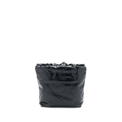 Chanel 23s Mini 22 Bag Aged Calfskin Black Brushed  (Microchip)