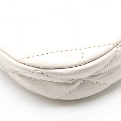 Chanel 23K Hobo Shoulder Bag Calfskin White  (Microchip)