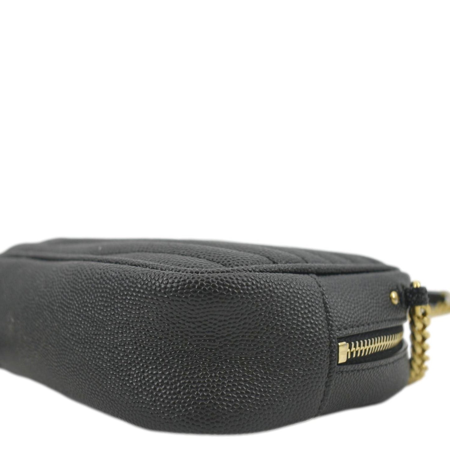 YVES SAINT LAURENT Lou Chevron Leather Camera Crossbody Bag Black