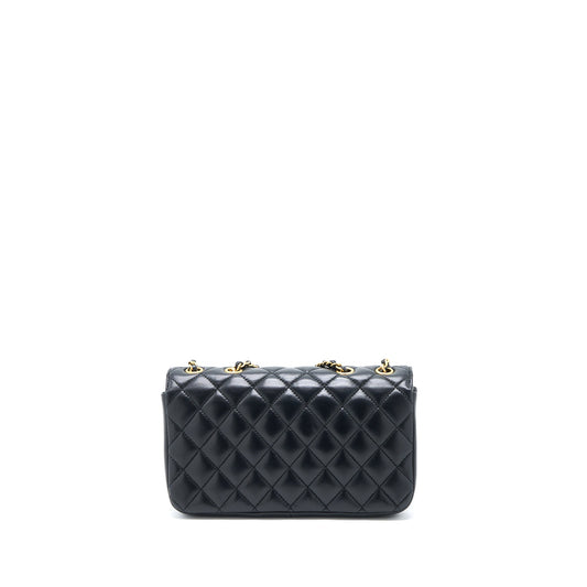 Chanel Small Enamel CC Flap Bag Lambskin Black