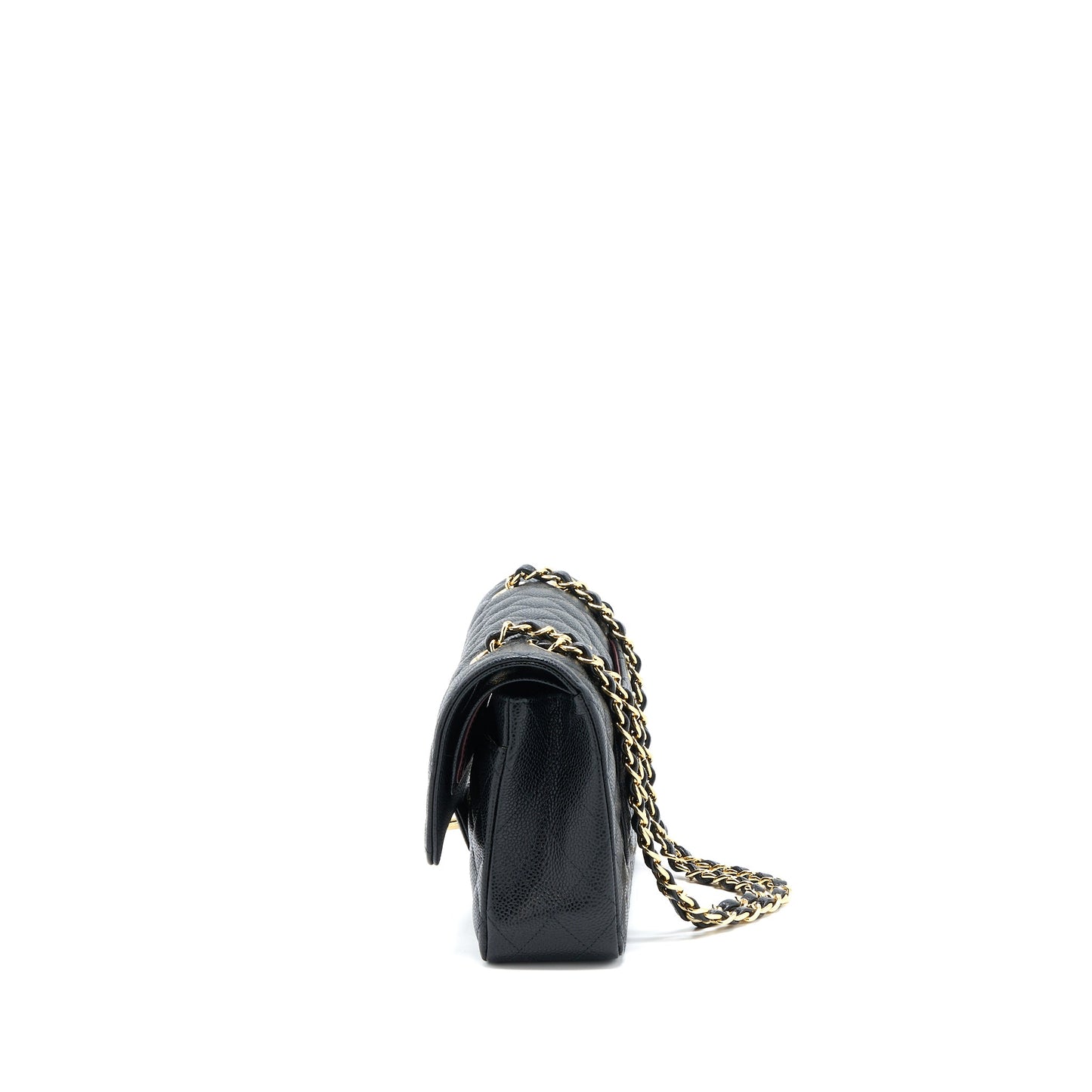 Chanel Medium Classic Double Flap Bag Caviar Black  (Microchip)