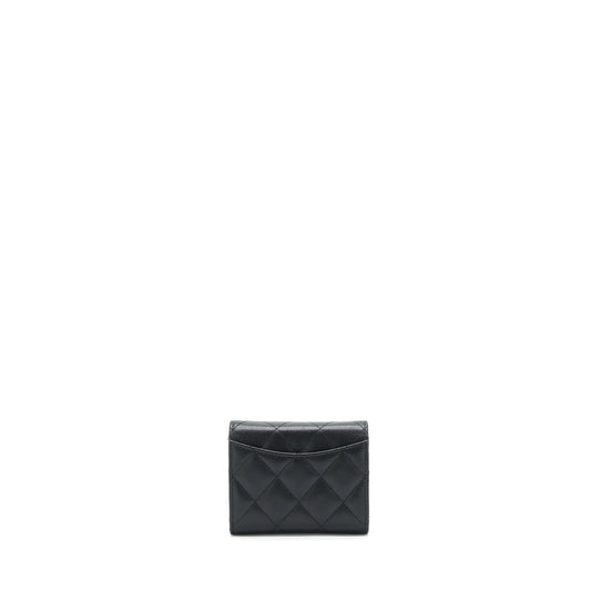 Chanel 22P Card Holder With Chains Caviar Black L