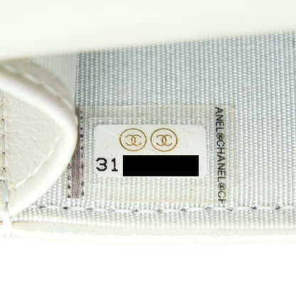Chanel 19 Phone Pouch With Chain Iridescent White