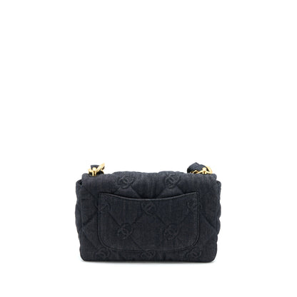 Chanel 22S Giant Chain Flap Shoulder Bag Denim Dark Blue Brushed  (Microchip)
