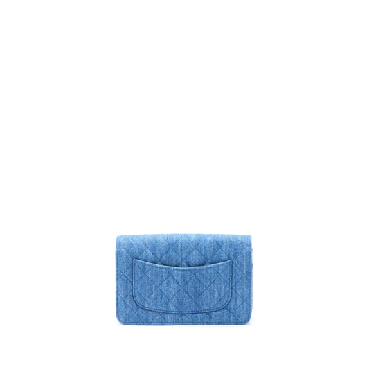 Chanel Pearl Crush Wallet On Chain Denim  (Microchip)