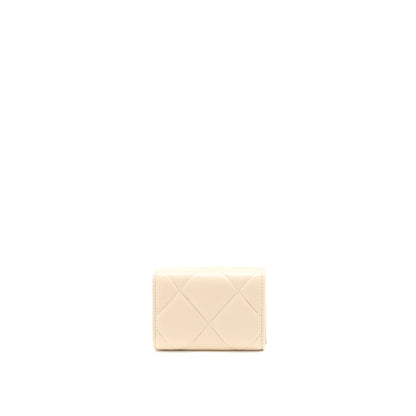 Chanel 19 Flap Compact Wallet Lambskin Beige